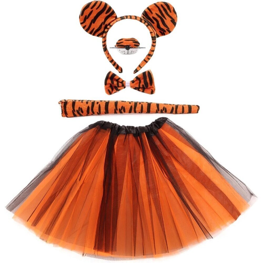 Tiger Costume Set Unisex Polyester Accessories Tutu Tail Nose Party